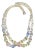 Louis Rousselet Multi Layer Pastel Colored Satin Glass Necklace With Ornate Sterling Silver Push Clasp Art. For Sale