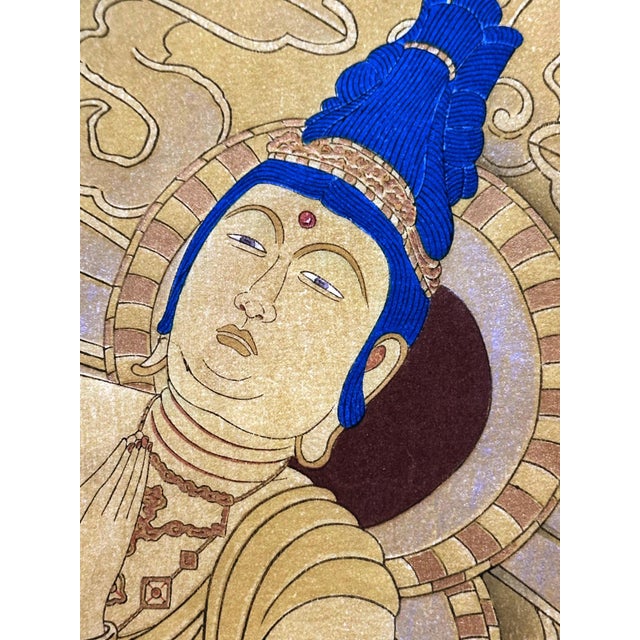 Framed Rare Japanese Woodblock Print Le Genie Sans Nom by Paul Jacoulet For Sale In Atlanta - Image 6 of 15