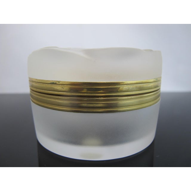 Glass Lalique France Crystal Nude Daphne Powder Jar or Trinket Box With Hinged Lid For Sale - Image 7 of 11
