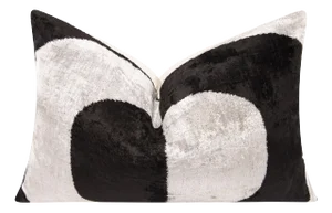 Canvello Handmade Velvet Minimalist Pillow – 16x24 Feather Down Insert, Vegetable-Dyed, Monochrome Accent