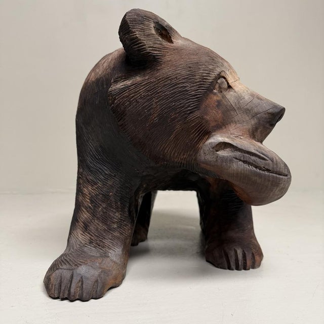 1940s Large Wooden Ainu Bear Kibori Kuma, 1940s For Sale - Image 5 of 11