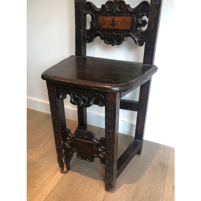 17th Century Set of an Italian Renaissance walnut armchair and pair of chairs For Sale - Image 12 of 12
