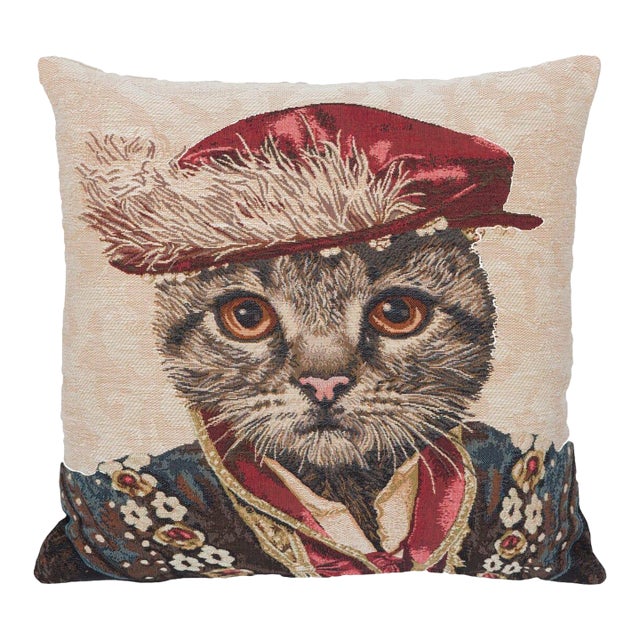 The Marquis of Carabas Tapestry Cushion With Feather Filler - 46x46cm (18"x18") For Sale
