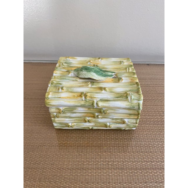 Italian Italian Ceramic Bamboo Box For Sale - Image 3 of 7