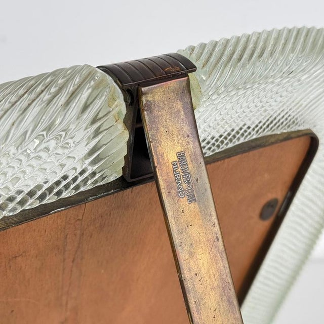 Large Torchon Glass Photo Frame attributed to Ercole Barovier for Barovier & Toso, 1938 For Sale - Image 11 of 16