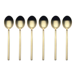 Mepra Due 6-Piece Coffee Spoon Set, Ice Oro For Sale