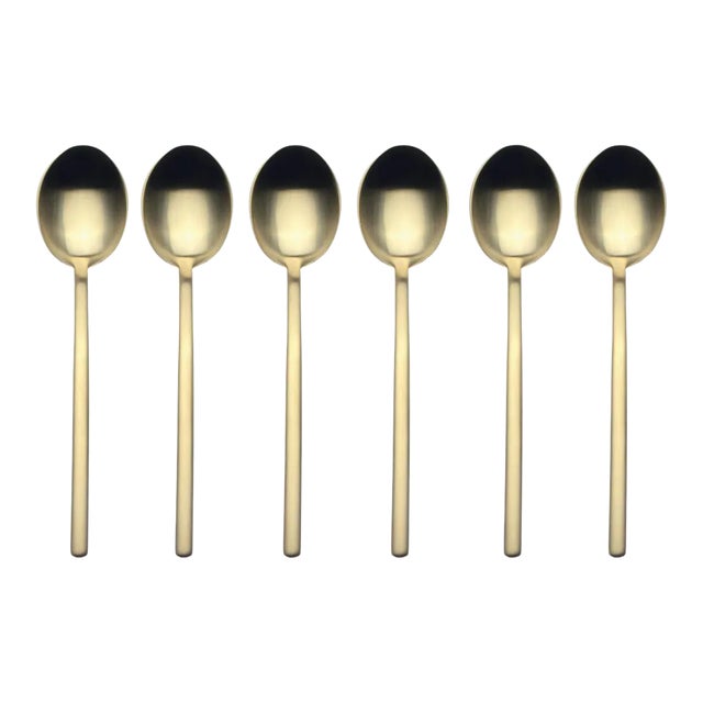 Mepra Due 6-Piece Coffee Spoon Set, Ice Oro For Sale