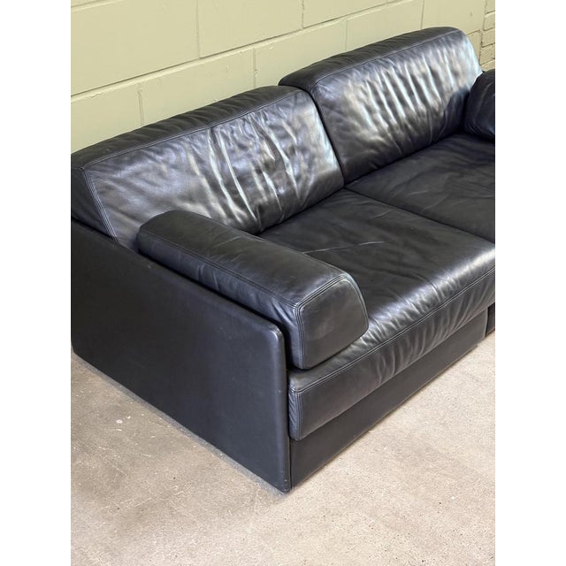 Model DS-76 Daybed and Sofa in Black Leather by de Sede, 1980s, Set of 2 For Sale - Image 6 of 12