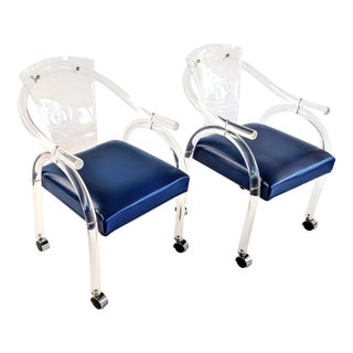 Charles Hollis Jones Style Lucite Chairs - a Pair For Sale