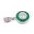Art Deco Style Diamond Emerald Platinum Target Pendant Necklace For Sale In Los Angeles - Image 6 of 6