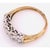 10 Karat Two-Tone Yellow and White Gold Crescent Ring With Five Diamonds For Sale - Image 4 of 12