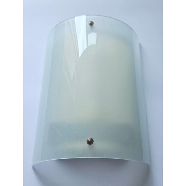 Metal Large Mid-Century Glass Wall Lamp, 1970s For Sale - Image 7 of 17