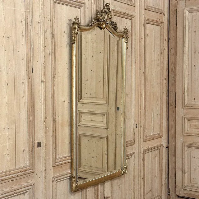 Early 20th Century Antique French Louis XV Giltwood Mirror For Sale - Image 5 of 13