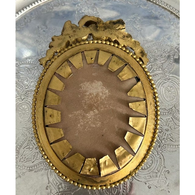French Early 19th Century Portrait Miniature in Gilt Bronze Frame For Sale - Image 3 of 5
