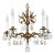 Antique 5 Light Beautiful Bonny Bitty Brass Cut Lead Glass Crystal Chandelier For Sale