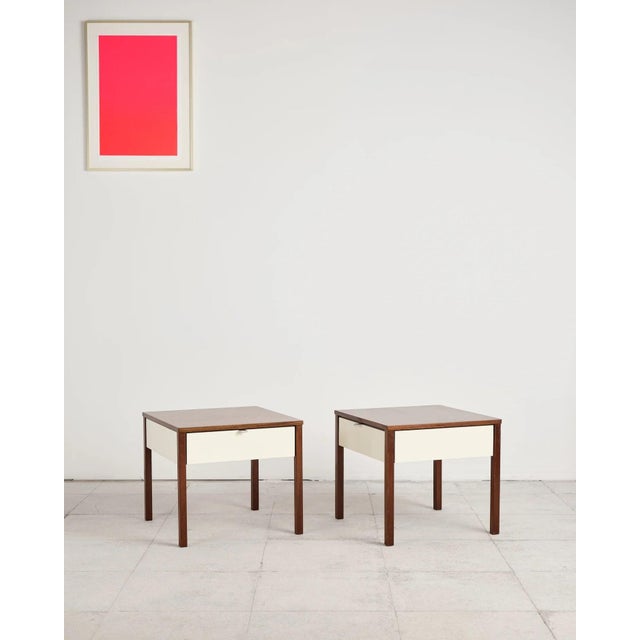 Mid-Century Modern Mahogany Bedside Tables with Drawers by Florence Knoll for Knoll International, Germany, 1960s, Set of 2 For Sale - Image 3 of 18