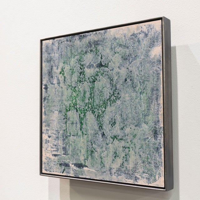 Contemporary Mats Wieslander, Whispering Green, 2025, Acrylic and Ink on Oxidized Sheet Metal For Sale - Image 3 of 6