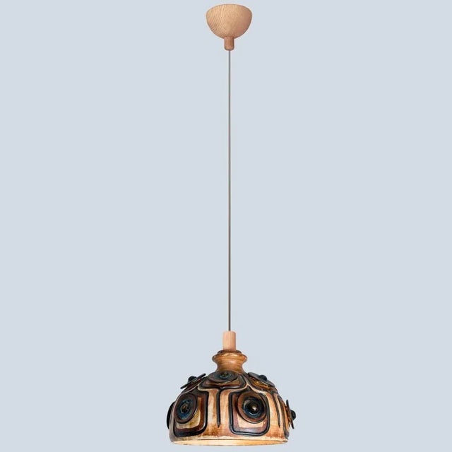 1970s Ceramic Pendant Light, Denmark, 1970s For Sale - Image 5 of 12