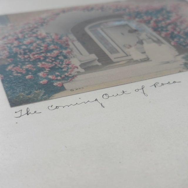 Antique Wallace Nutting Hand Colored Photograph the Coming Out of Rosa For Sale - Image 11 of 12