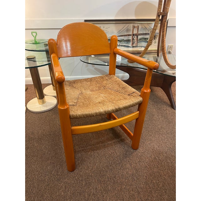 Hank Loewenstein Padova chair in original finish with rush seating Remains in good condition with slight wear from age...
