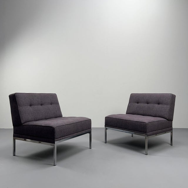 Minimalist Constanze Armchairs with Aubergine Wool Upholstery by Johannes Spalt for Wittmann, Vienna, Austria, 1960s, Set of 2 For Sale - Image 15 of 15
