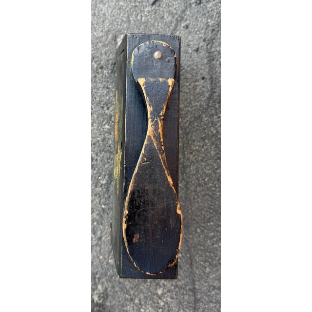 Black Early 20thc Original Painted Shoe Shine Box For Sale - Image 8 of 8