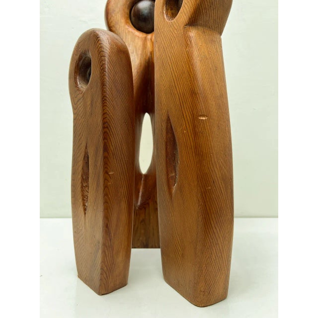 Wood Abstract Pine Wood Sculptures, 1960s, Set of 3 For Sale - Image 7 of 11