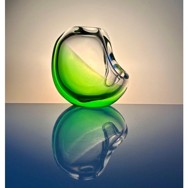 1960s Sculptural Art Glass Jug Vase attributed to Karel Wünsch for Skrdlovice Glassworks, Former Czechoslovakia, 1960s For Sale - Image 5 of 15