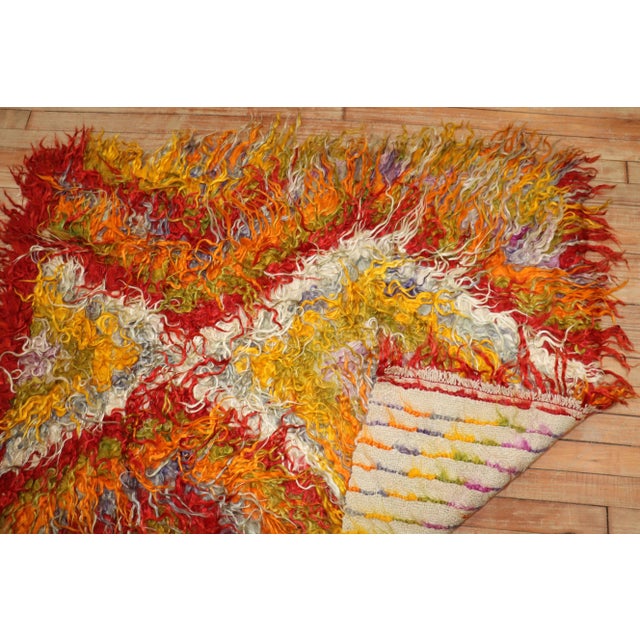 Vintage Tulu Turkish Shag Rug - 3'5" x 4'4" For Sale - Image 4 of 4