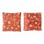 Vintage Pair Rust Silk With Floral Embroidered Flowers Pillows -2 For Sale