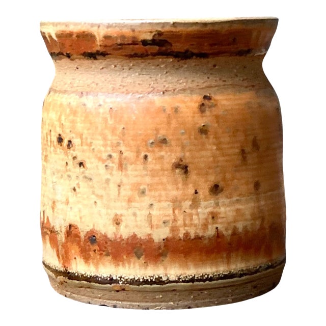 Vintage Studio Pottery Glazed Ceramic Vase For Sale