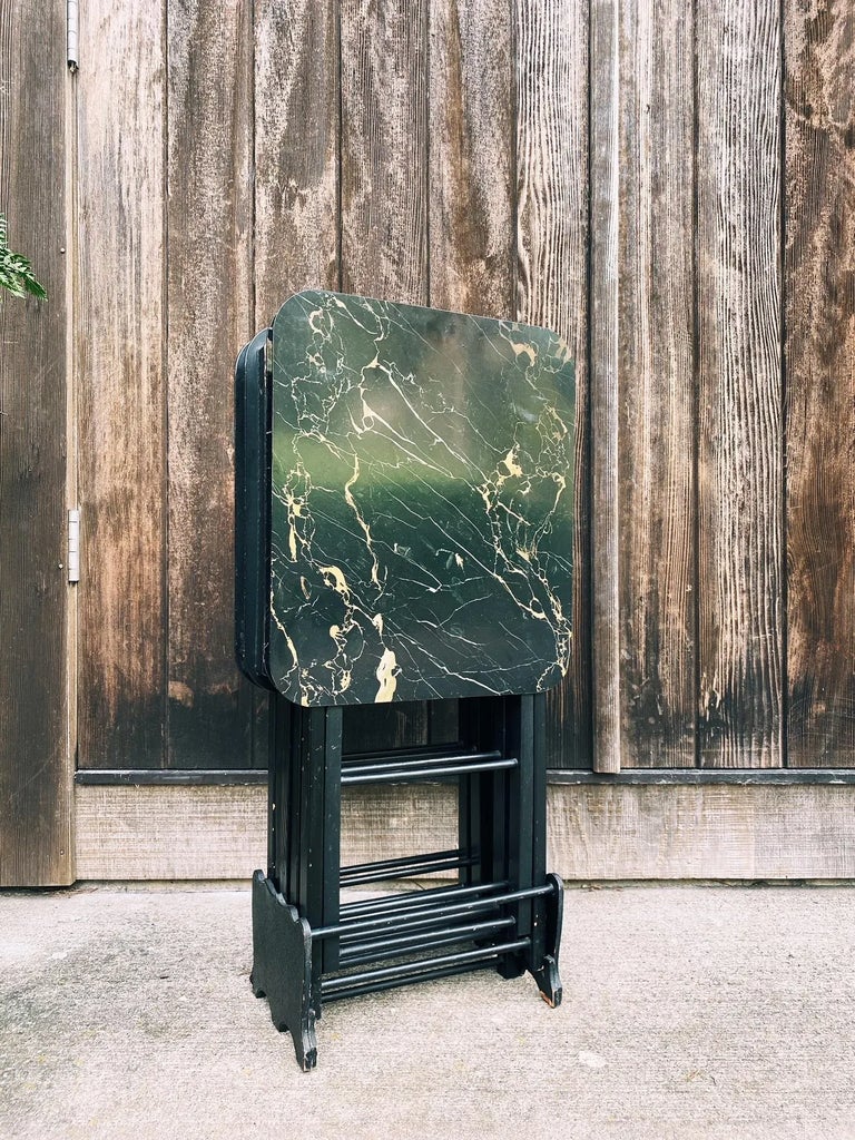 Mid 20th Century Set of 4 American Black-Painted Folding Table