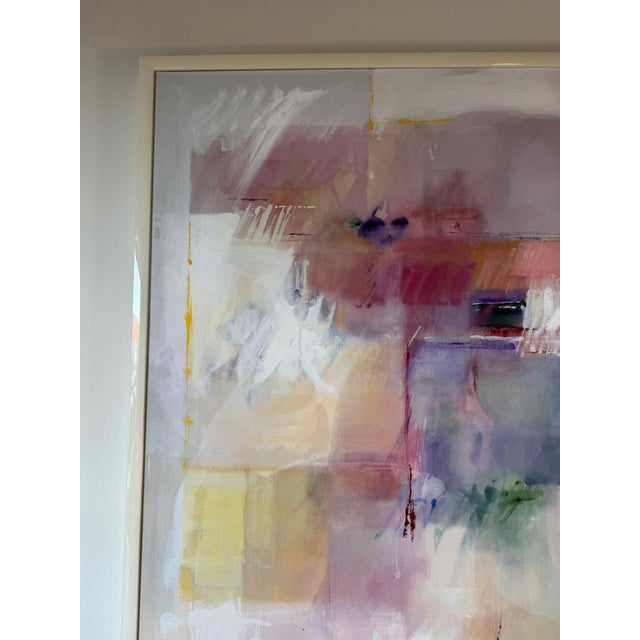 Large Vintage Abstract Expressionist Oil on Canvas Painting – Framed For Sale In Miami - Image 6 of 13