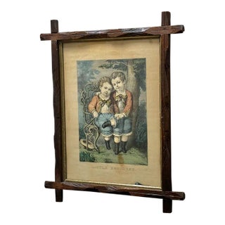 Currier & Ives "Little Brothers" Lithograph, 1875, Framed For Sale
