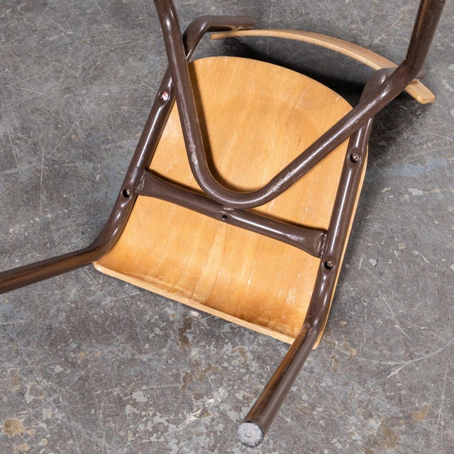 Vintage French Stacking Dining Chairs, 1950s, Set of 6 For Sale - Image 10 of 13