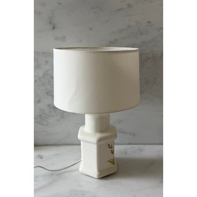 Ceramic Small Hand Painted Ceramic Table Lamp For Sale - Image 7 of 8