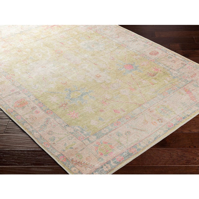 Traditional Kemer Machine Woven Rug Light Pink 3x10 For Sale - Image 3 of 4