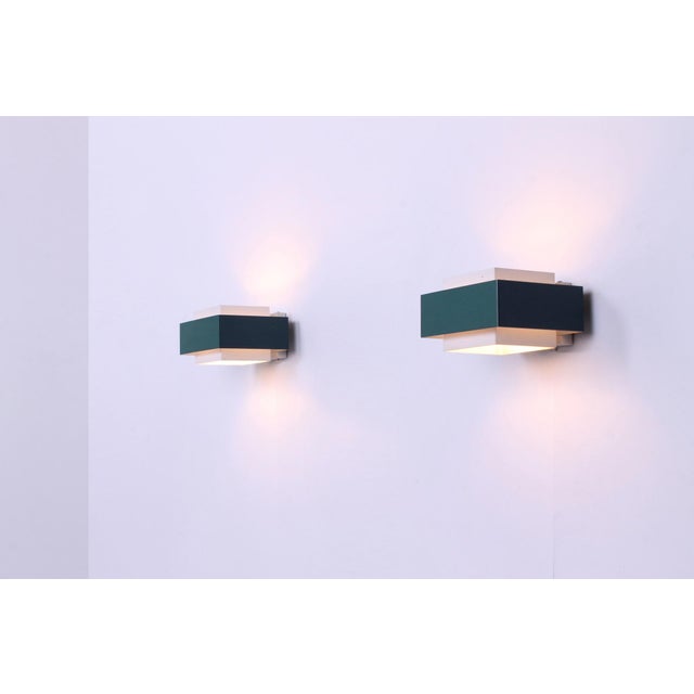 Green Metal Wall Sconces from Philips, 1950s, Set of 2 For Sale - Image 10 of 15