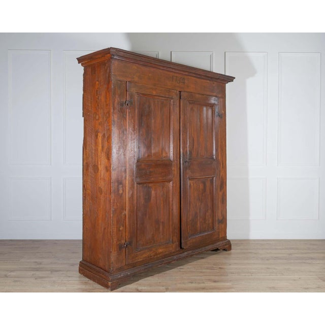 18th-Century Tuscan Poplar Wardrobe Dated 1751 For Sale - Image 4 of 7