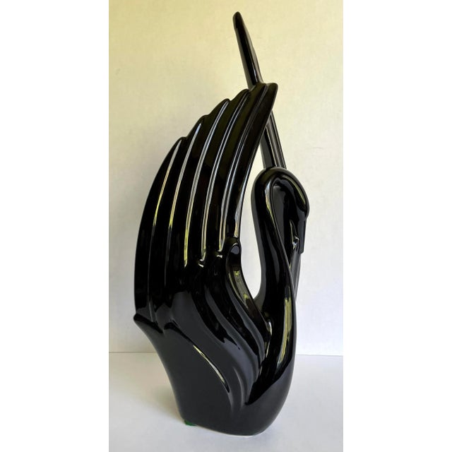 1960s 1960's Royal Haeger Pottery Black Ceramic Swan For Sale - Image 5 of 10