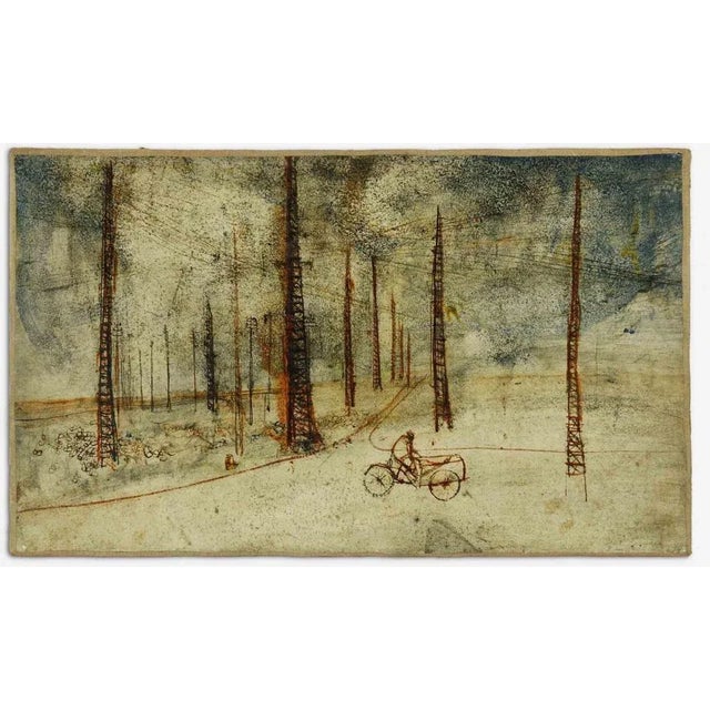 Renzo Vespignani, Suburbs, Original Painting, 1970s For Sale - Image 4 of 4