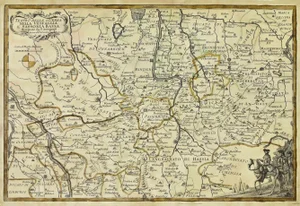 Map of the War: Lower Saxony Etching, 19th Century