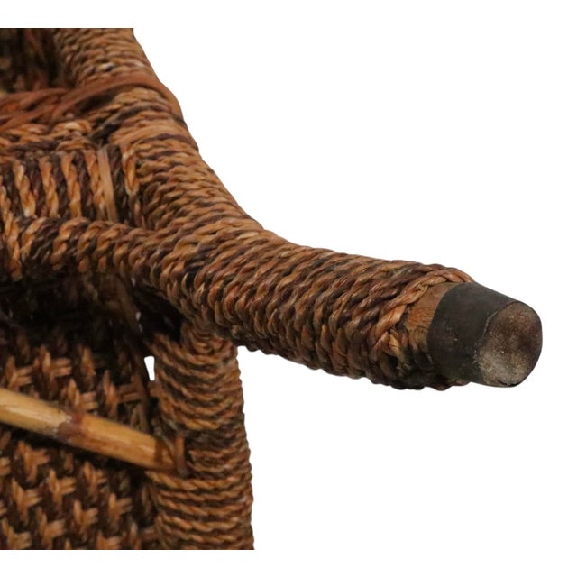 Wood Antique Rope Wicker Sewing Stand For Sale - Image 7 of 16