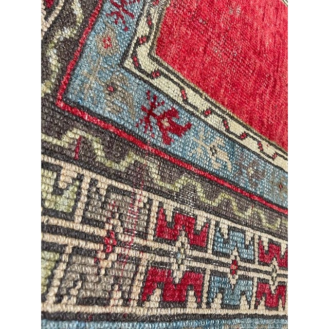 Handmade Antique Turkish Anatolian Prayer Rug. 3'0" X 4'2" For Sale - Image 4 of 5