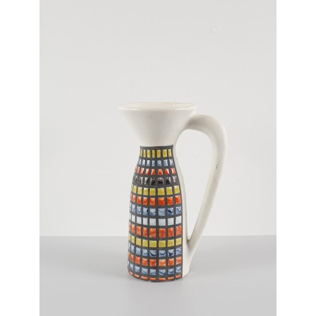 France, circa 1950. ceramic. signed “capron vallauris” on the base of the pitcher – 5 matching tumblers signed “capron...