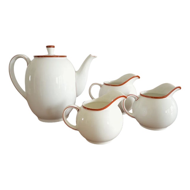 Mod. 1382 Coffee Set by Hermann Gretsch for Arzberg, 1940s, Set of 4 For Sale