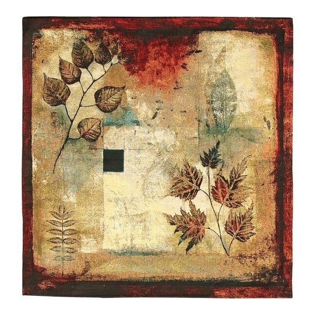 Autumn Abstract I Loom Woven Tapestry - 86 X 86 Cm (2'10" X 2'10") - Requires Rod Size 2 For Sale