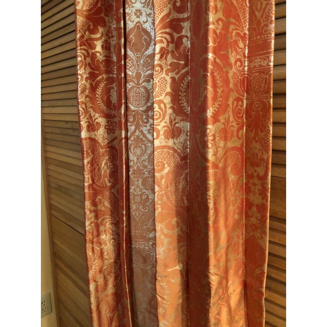 Burned Orange and Gold Silk Drapes a Pair Chairish