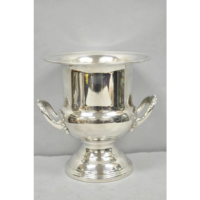 Vintage Victorian Silver Plated Trophy Cup Urn Bar Champagne Chiller Ice Bucket For Sale - Image 10 of 10