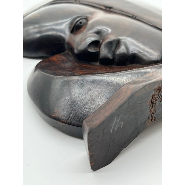 African Maasai Sculpture in Makassar Ebony, 1970s For Sale - Image 9 of 14